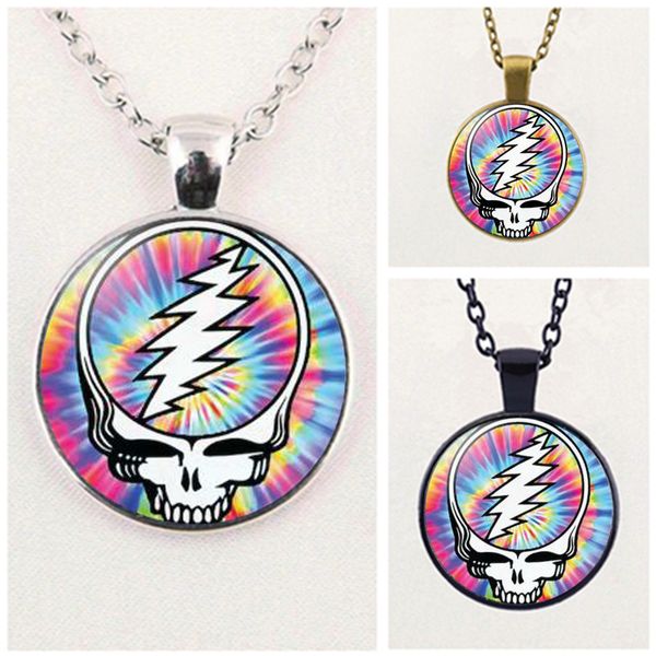

Мода Grateful Dead Band Ожерелье Кулон Кабошон Стеклянные Аксессуары Творческие Мужские