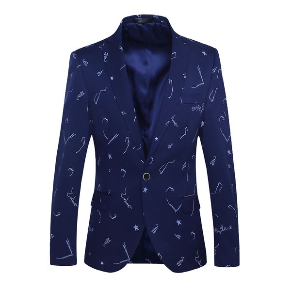 

browon brand 2018 new arrival men blazer tuxedo print slim fit business mens casual korean style clothing men, White;black
