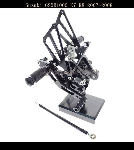 

cnc регулируемый мотоцикл rearset подножки задний комплект подножки, пригодный для suzuki gsxr1000 2007-08 k7 k8