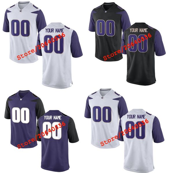 

custom washington huskies college jersey mens women youth kids personalized any number of any name stitched white football jerseys, Black;red