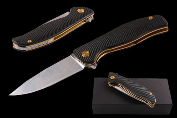

Gold Shirogorov 95 Bearing System 8CR17MOV Tactical Folding Knife Satin Blade Steel Handle Camping EDC Pocket Hunting Xmas Gift Knives P312R