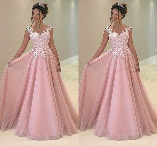 

дешевые baby pink 2020 пром платья аппликация кружева линия тюль длинные платья вечера партии официальный коктейль платье, Black