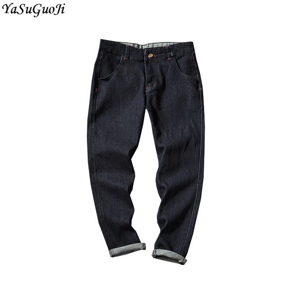 

yasuguoji new 2018 fashion plus size stretch black jeans men skinny jeans men biker denim jens hombre nzk1, Blue