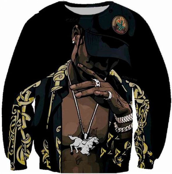 

новая мода женщины / мужчины рэпер дрейк прохладный harauku стиль смешные 3d печатных crewneck кофты толстовки k144, Black