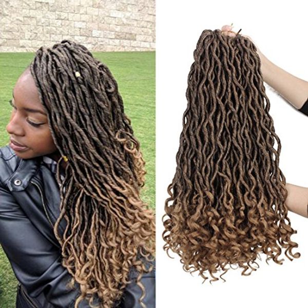 2020 20 Inch 5 Packs Goddess Faux Locs Curly Crochet Hair 24 Roots