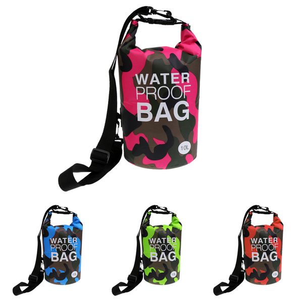 

outdoor sports 10l camo 500dpvc waterproof dry bag sack for kayaking camping rafting for camping fishing canoe boat accessories