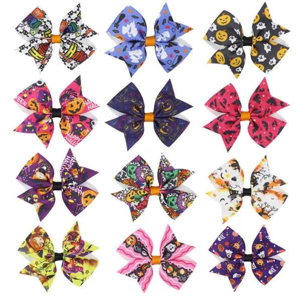 Halloween Kids Hairpin Bowknot Jewelry Ribbon Christmas Festival