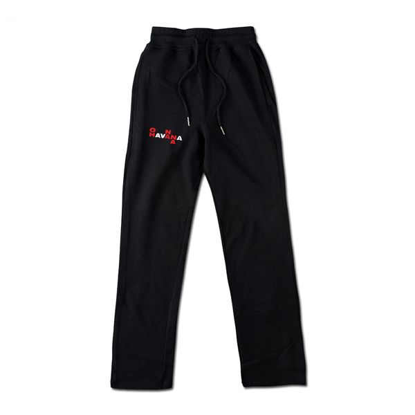 

blackday kpop camila cabello havana sweatpants men/women streetwear pant kpop 100% cotton trousers jogger waist skinny pants, Black;white