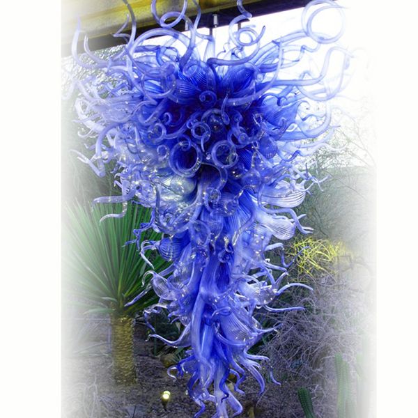 

blue led source 100% hand blown borosilicate glass dale chihuly murano art selling clear glass chandelier for livingroom bedroom dinner