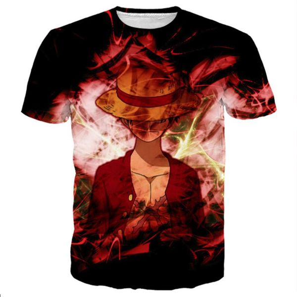

новые моды аниме луффи one piece футболка смешно 3d печатных женщин / мужчин с коротким рукавом лето мужская футболка повседневная топы k89, White;black