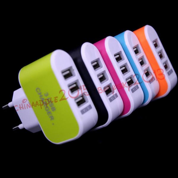 

eu us wall charger 5v 3.1a 3 ports multiple led wall usb smart charger adapter adaptor for iphone 5 6 7 for samsung galaxy s6 s7 edge mp3
