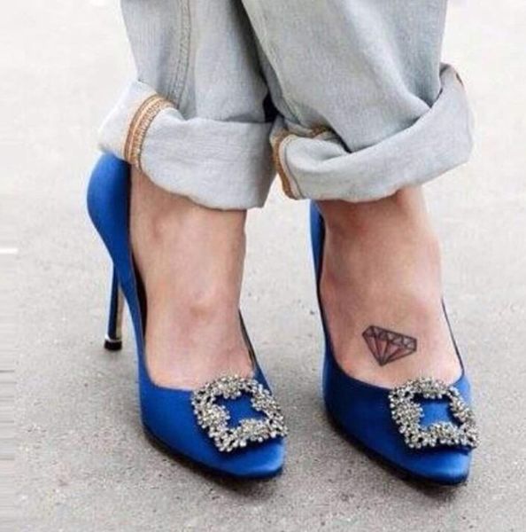 

2018 Новый итальянский бренд Mercerized denim подлинный SILK свадебные туфли серебряный Rhinest