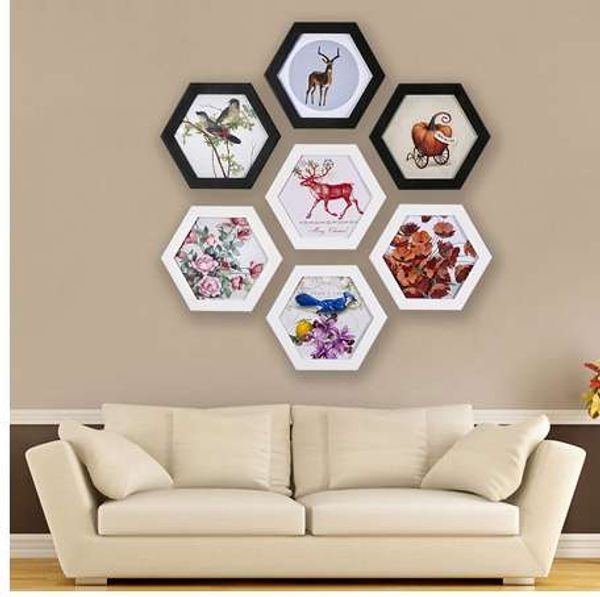 Мода Hexagon Photo Frame Свадьба Картина Кадр Настенный Домой Семейный Художественный Держатель Украшения Дома Украшения Свадьба Подарок