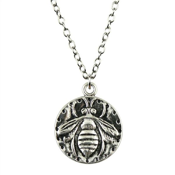 

wysiwyg 5 pieces metal chain necklaces pendants male necklace fashion bee 24x20mm n2-b13340, Silver