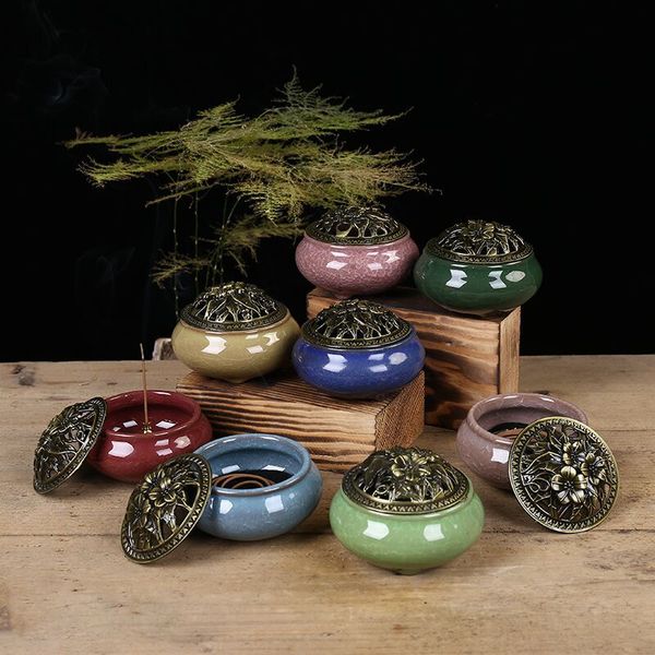 

new arrival celadon buddhism incense burner alloy incense burner sandalwood censer home decoration
