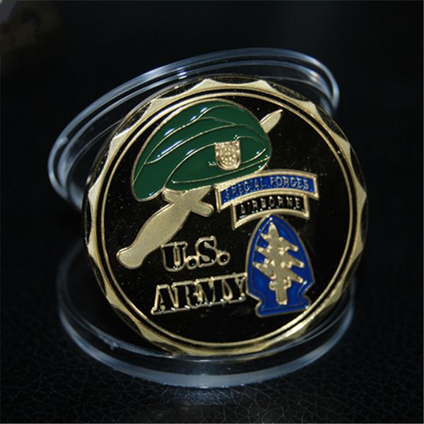 

army airborne special forces green beret military 1.75" challenge coin
