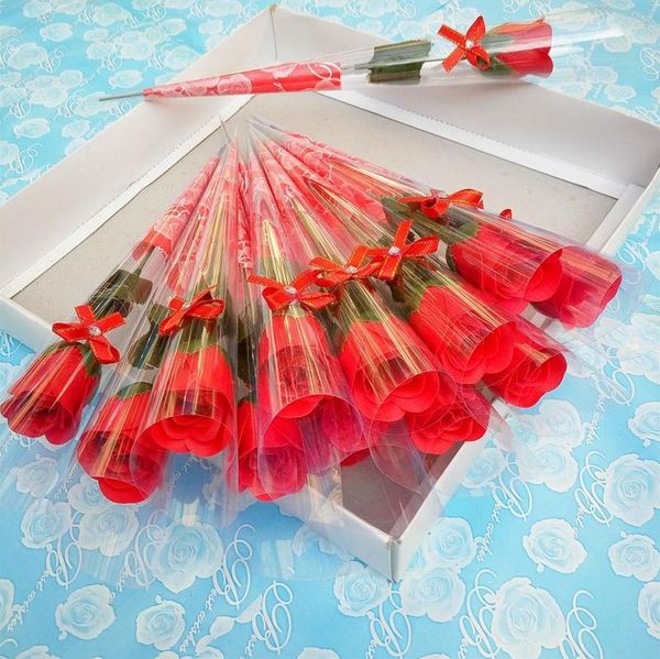 Venta al por mayor-Rosas artificiales Flor de seda falsa Rosas individuales de varios colores para centros de mesa de boda Flores decorativas para fiestas en casa