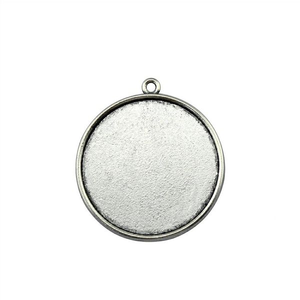 

18 pieces cabochon cameo base tray bezel blank supplies for jewelry classic single side inner size 30mm round flatback resin cabochons, Slivery;crystal