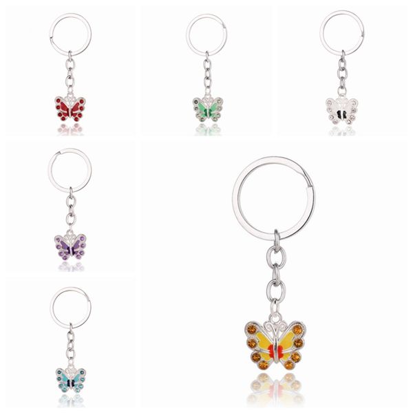 

Бабочка Keychain Keyrings Кристалл Сплав Vintage DIY Сумка Телефон Пенант Аксессуары Ювелирны