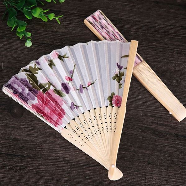 

bamboo crafts chinese bone wind female fan fan with japanese style and vintage silk fan color t4h0231