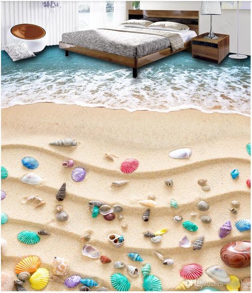 

3d pvc flooring custom p beach colorful seashell living room bathroom 3d floor tiles wallpaper roll murals wallpaper