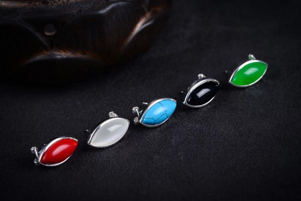 

5choices women genuine 925 silver natural stone marcasite earrings, Golden;silver