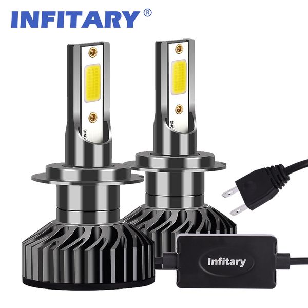 

infitary led headlight bulbs h7 conversion kits single beam auto headlamp car headlight 72w 6500k 8000lm super bright white cob chips