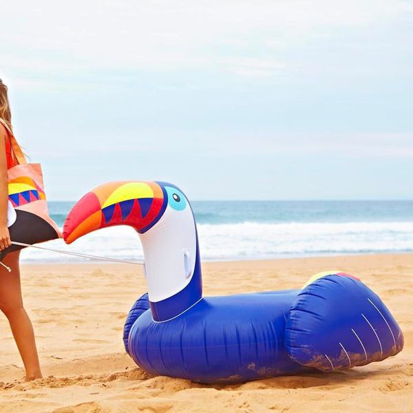 

2018 summer 200cm giant inflatable toucan pool float blue ride-on swimming ring adults children water holiday party toys piscina