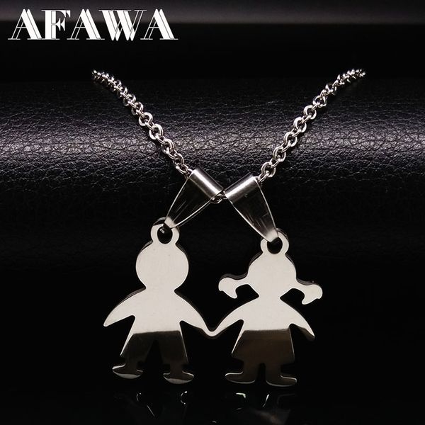 

family boys girls stainless steel necklaces mama necklace & pendants for women men kids jewelry colares feminino masculino n2504, Silver