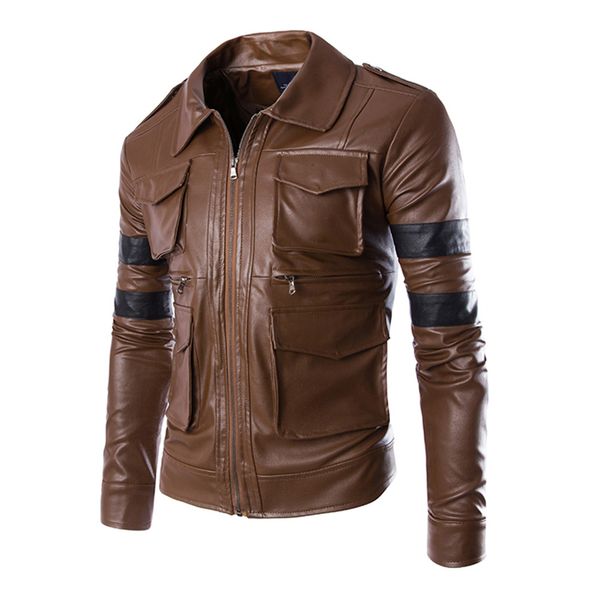 

herobiker classical motorcycle jacket men motor clothing vintage pu leather jacket windproof faux leather slim moto jacket