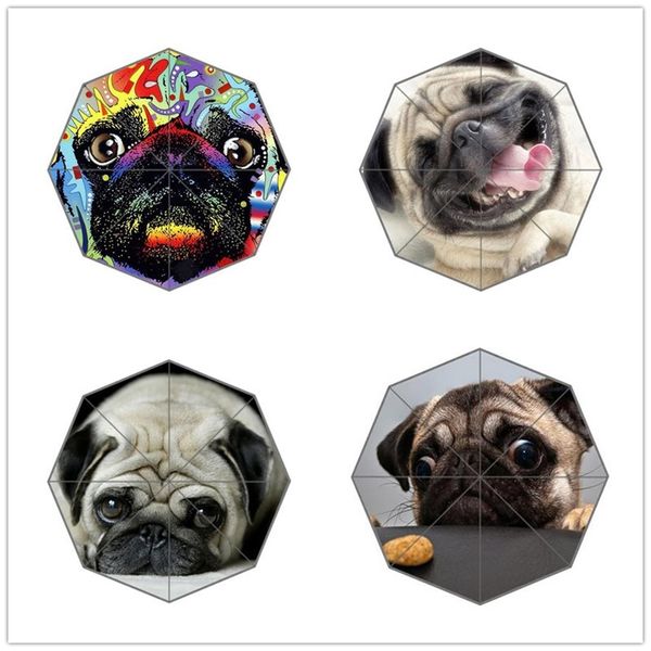 

friend birthday gift good quality umbrella cute and funny pug dog patten for kids portable foldable umbrellas outdoor umbrella