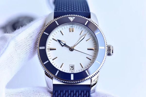 

2018 New Style High Quality Luxury Brei Automatic Movement Men Watch Super Ocean II Rubber Band White Dial male Wristwatch