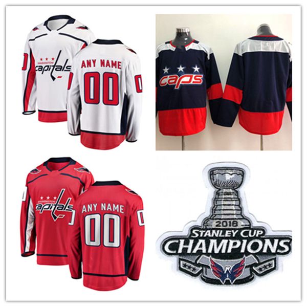 

Custom Washington Capitals 2018 Stanley Cup Champions Jersey Dale Hunter Brian Pinho Travis Boyd Lars Eller Washington Capitals Jerseys S-3X