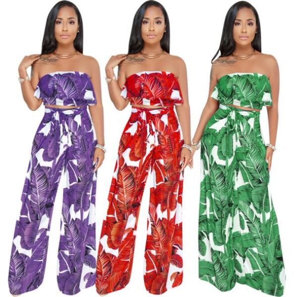 

европейская и американская сексуальный завернутый груди талия трепала широкие брюки ноги из двух частей набора с низким вырезом брюки wide-н, White