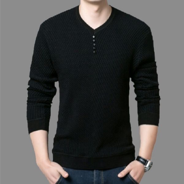 

devolove new fashion men casual v-neck pullover autumn slim fit long sleeve shirt knitted cashmere plus size 3xl ad00124, White;black