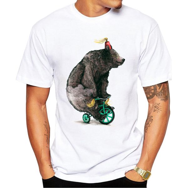 

lasting charm novelty funny men t-shirt print bear lifestyle design t-shirt good quality casual harajuku male tee shirt, White;black