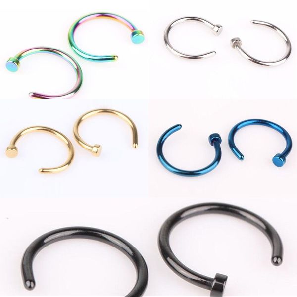 

five colors titanium punk clip on fake piercing body nose ring nose ring for women, Silver
