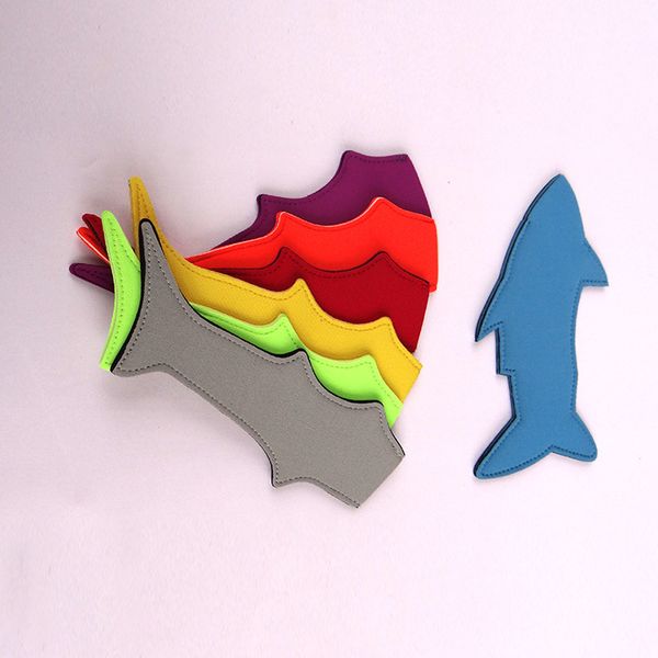 Ice Cream Sleeve Eco-friendly Shark Shape Pure Color Popsicle Holder Neoprene Pop Holders Vendita calda wen6786