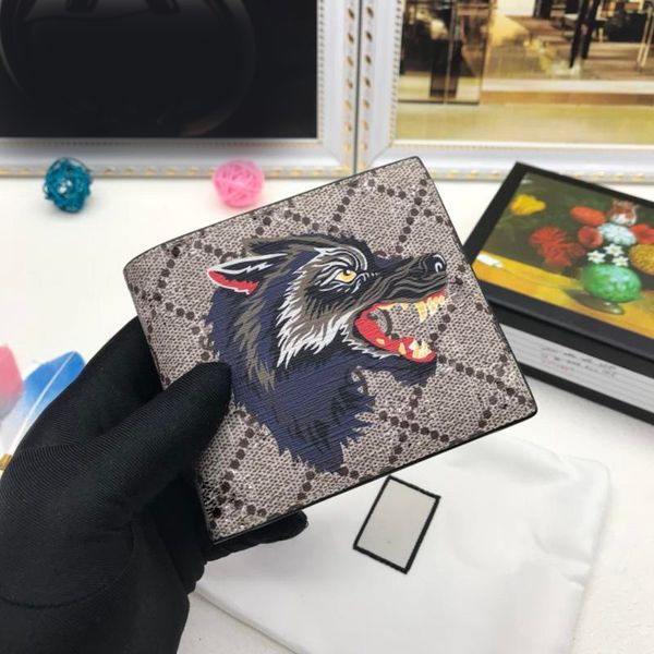 

Top quality Men New Design Classic black Brand geniune leather Wallet Male Gift ID Credit Card Holder Bifold Wallet With Box 451268