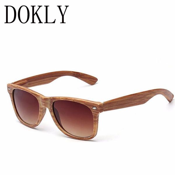 

dokly retro wood color sunglasses men women brand designer goggles gold mirror sun glasses uv400 shades lunette oculo, White;black