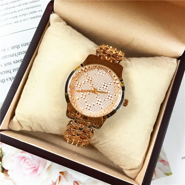 

топ модный бренд женские часы розовое золото стальной браслет-цепочка роскошные бриллианты женские часы специальный дизайн ювелирная пряжка, Slivery;brown