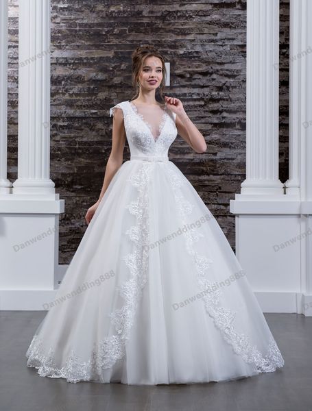 

elegant white tulle scoop applique ball gown wedding dresses bridal pageant dresses wedding attire dresses custom size 2-16 zw612228