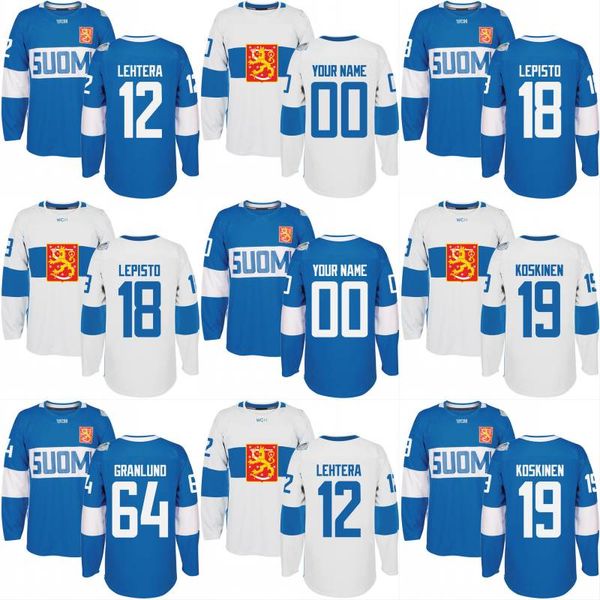 

2016 world cup of hockey finland team jersey 12 jori lehtera 18 sami lepisto 19 mikko koskinen 64 mikael granlund custom hockey jerseys, Black;red
