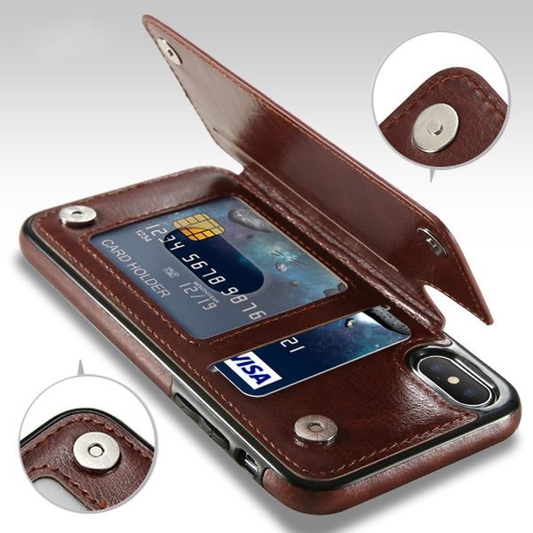 

Ретро PU кожаный чехол для iPhone X 6 6s 7 8 Plus XS 5S SE Multi Card Держатели Телефон Чехлы для iPhone