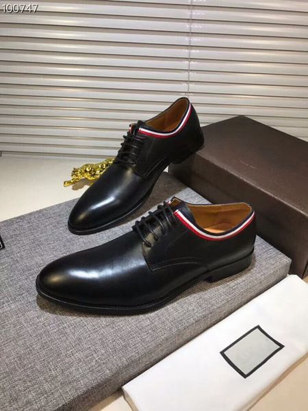 

original box] men oxfords business dress drive cow leather lace up shoes made in italy size 38-44, Black