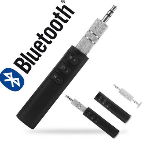 

2018 mini real stereo wireless bluetooth car kit hands 3.5mm jack aux audio receiver adapter dhl ing