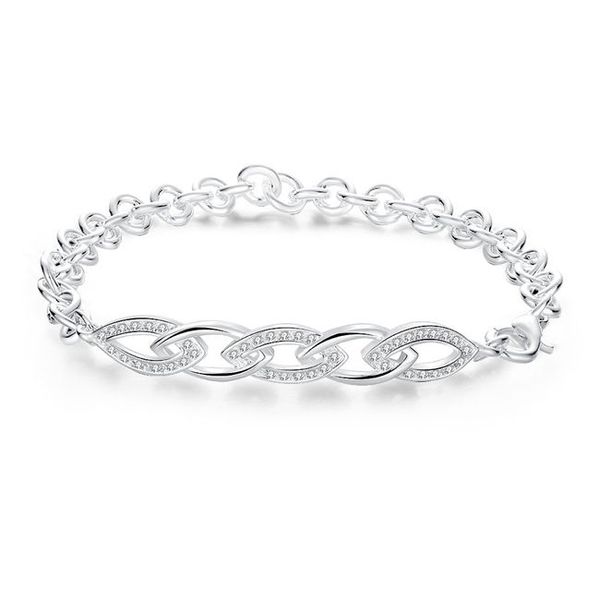 Top-Verkauf! Ausgehöhltes geometrisches BH-Armband aus Sterlingsilber SPB420; hochwertige, modische Charm-Armbänder aus 925er Silber für Männer und Frauen