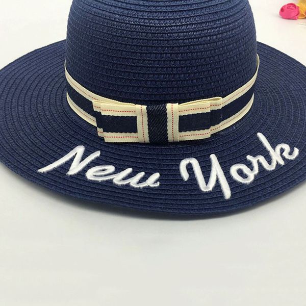 

women summer hats panama bow sombrero sun straw hat foldable beach bone visor cap asd88, Black;white