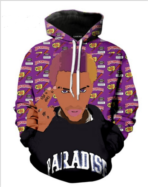 

wholesale--backwoods funny 3d print men women hoodies street wear casual hip hop pockets sweatshirt clothing zgxl013, Black