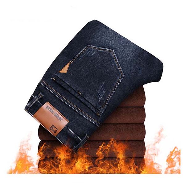 

2018 men's casual autumn winter denim cotton long trousers jeans pants men jeans pants, Blue